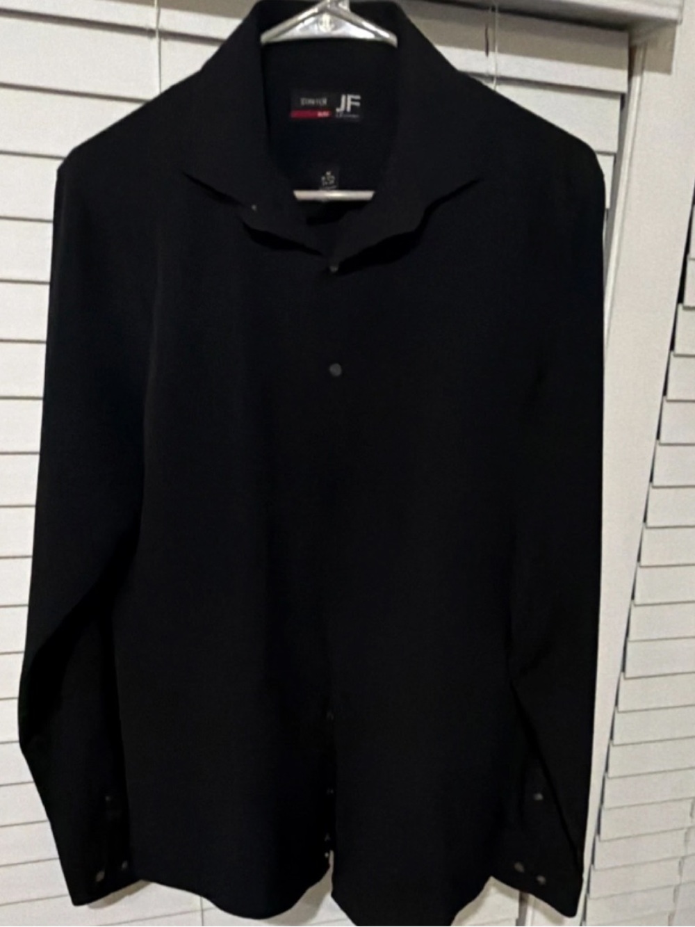 JF J. Ferrar Men's Black Slim Fit Stretch Long Sleeve Button-Up Shirt Size M